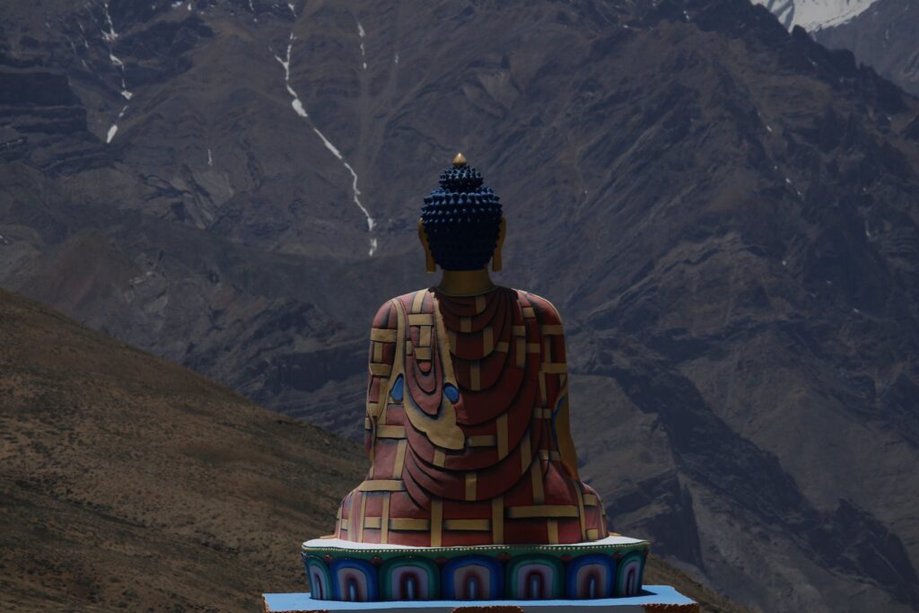 Back View of the Langza Buddha Statue, Langza Village, Spiti Valley, India